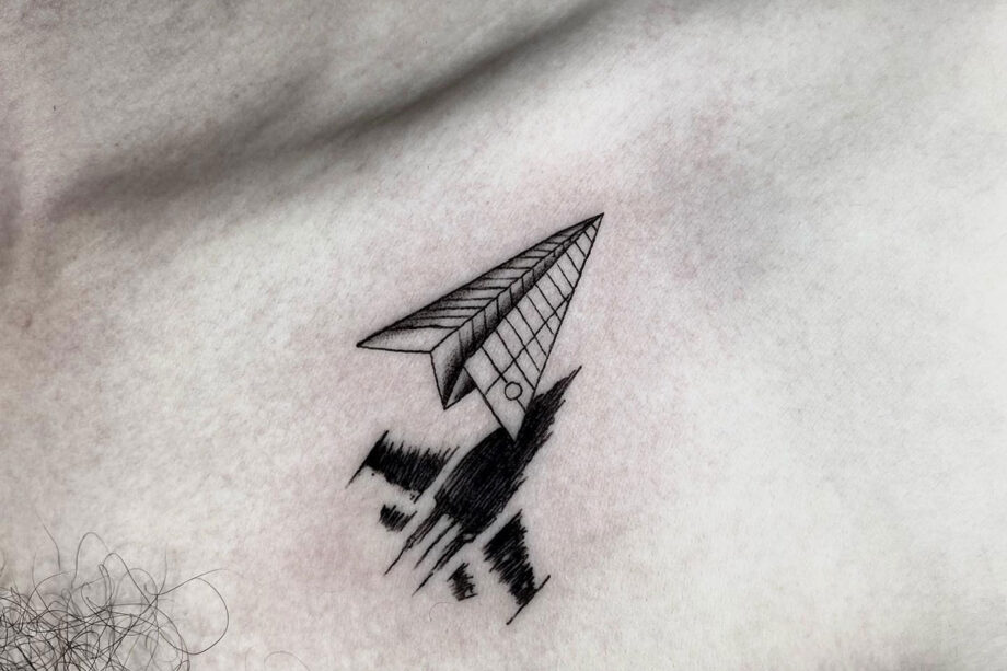 Paper Plane Small Tattoo