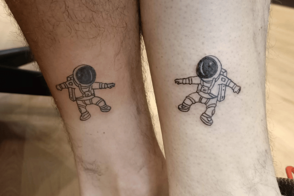 Astronaut Small Tattoo Source @floydyfloyd_ink via Instagram