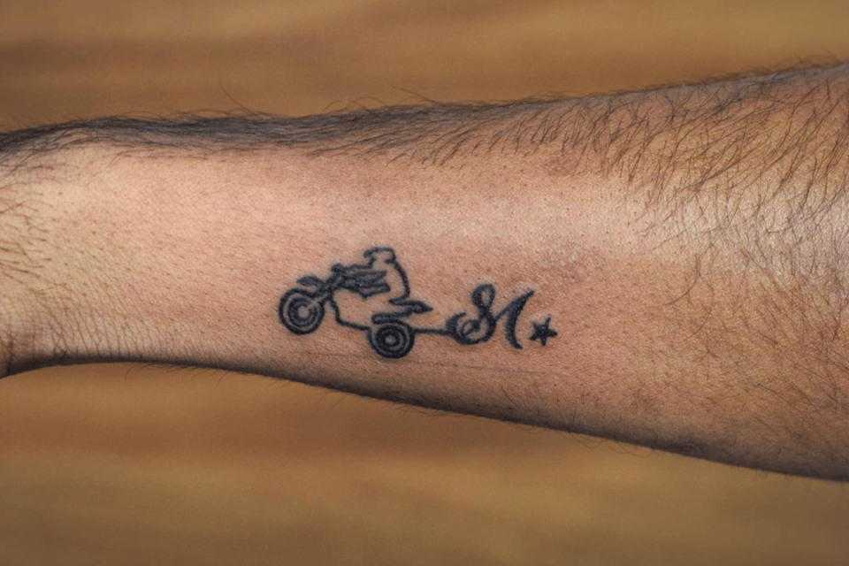 Bicycle Small Tattoo Source @machutattoos via Instagram