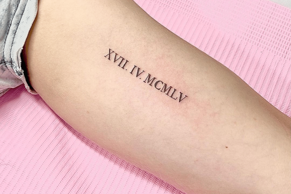 Roman Numeral Small Tattoo Source @pinkcosmetictattoo via Instagram