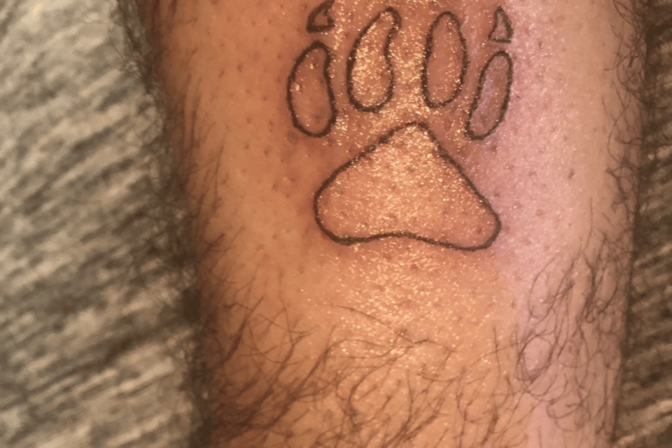 Wolf Paw Print Small Tattoo Source @aj_madrigal_ via Instagram