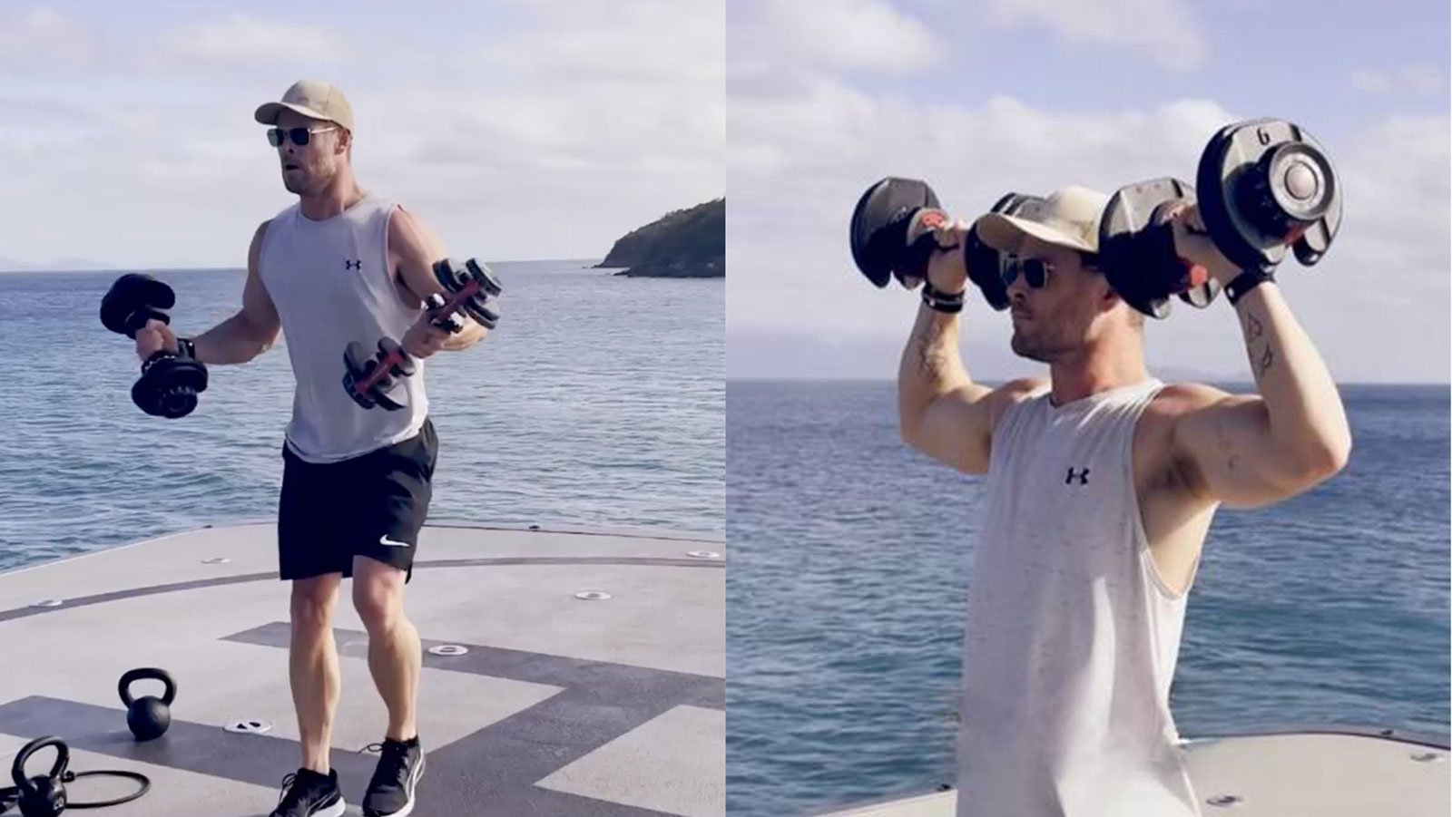 Chris Hemsworth Shares Scorching 50-Rep Dumbbell Workout Challenge