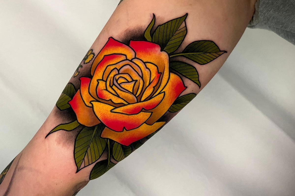 Tattoo uploaded by Joel Bobadilla  Small color rose in the inside of the  arm  Tattoodo