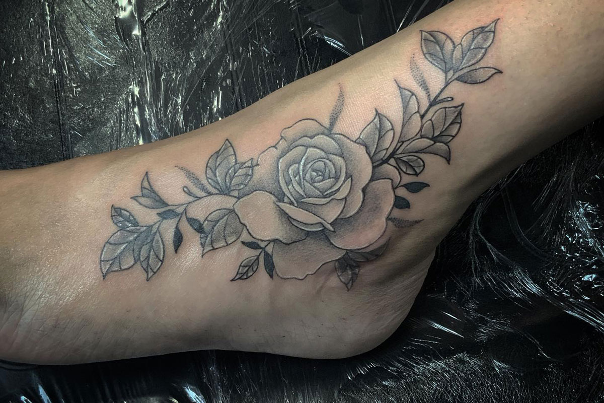 Foot Rose Tattoo by Mike DeVries  Tattoos