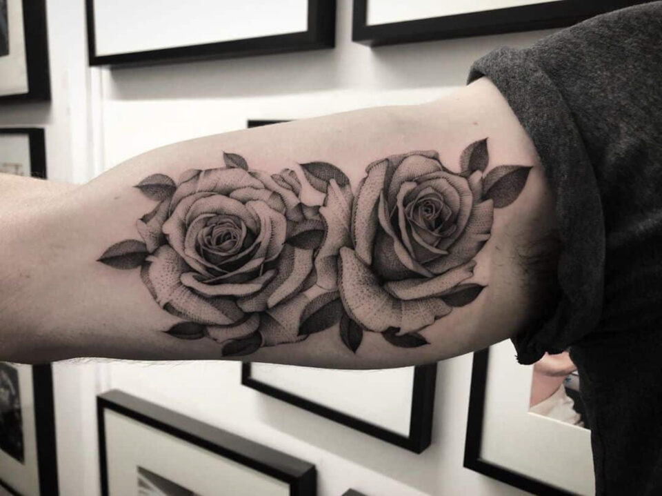 Forearm rose tattoo