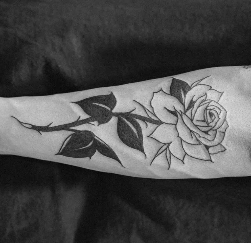 Rose forearm tatoo