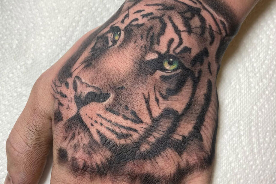 Tiger Hand Tattoo