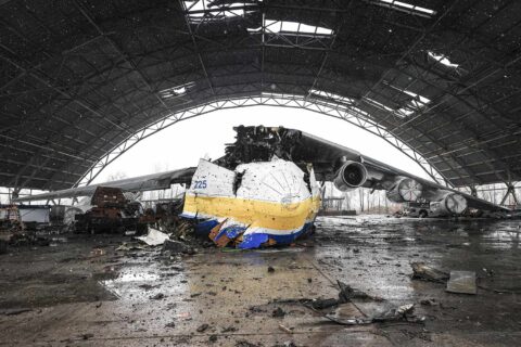 AN-225 destroyed by Russian forces in Ukraine.