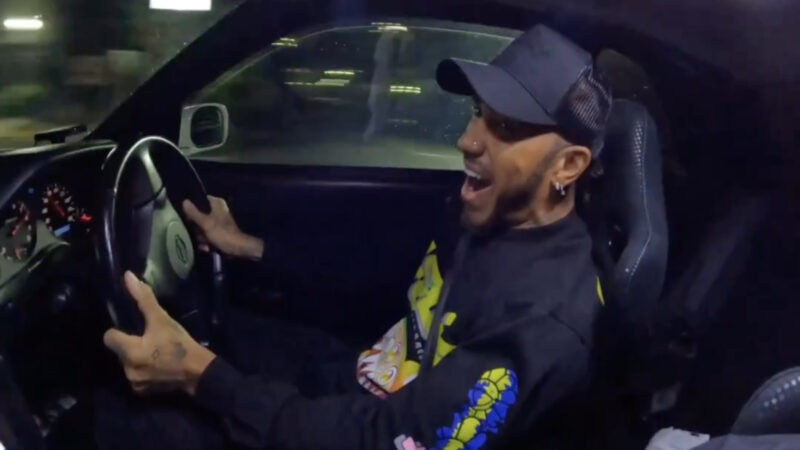 Lewis Hamilton Drifts Nissan GTR Like An 18 Year Old P-Plater