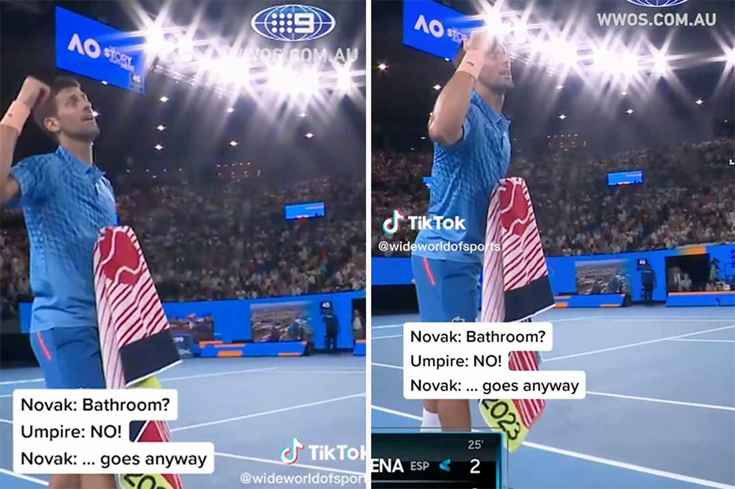 Novak Djokovic Defying Australian Open Umpire Goes Viral