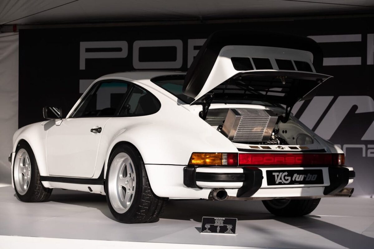 Image of a Porsche 930 TAG Turbo, a highly modified Porsche 911 with a Formula 1 engine.