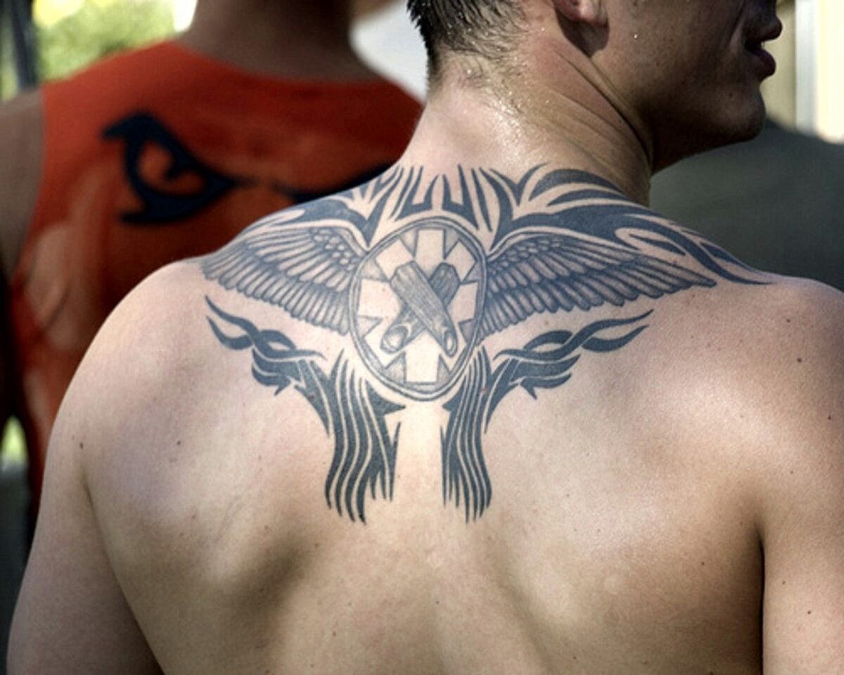 Men's Upper Back Tattoo