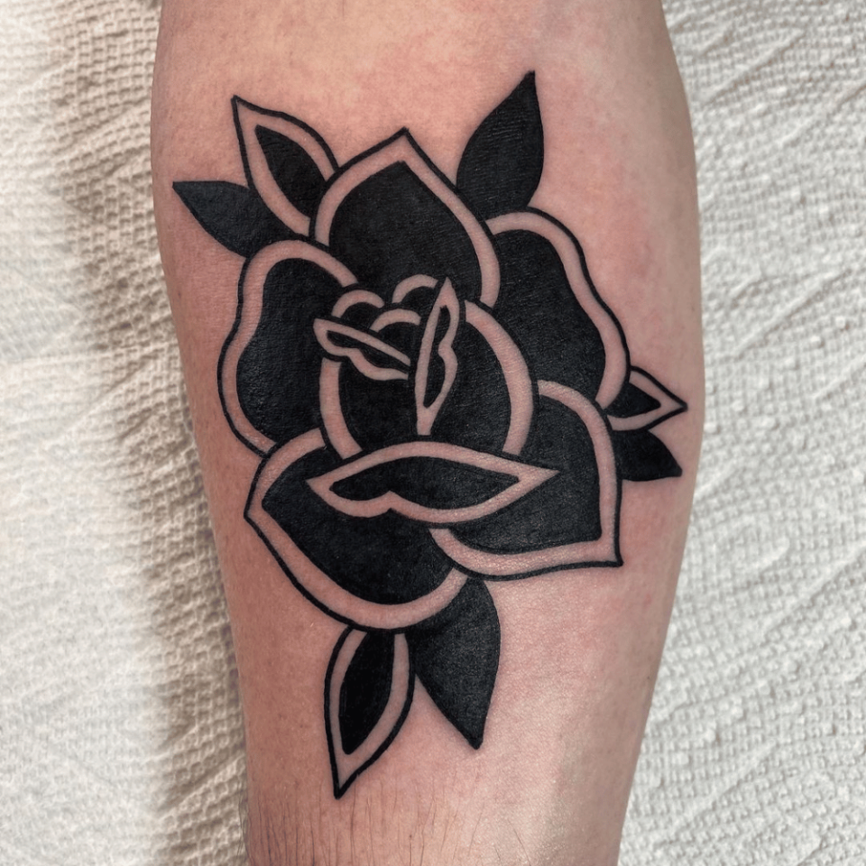 Black Rose Tattoo Source @joeycassina via Instagram