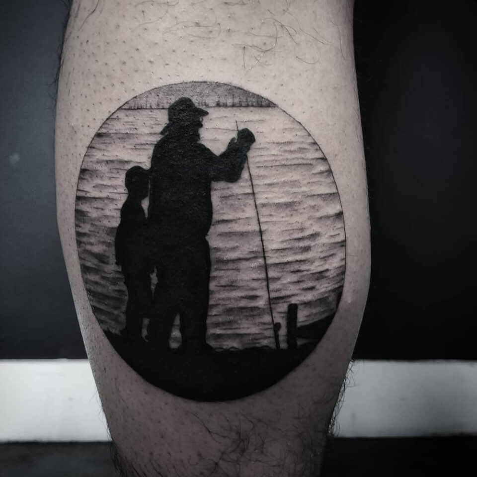 Father and Son Thigh Tattoo