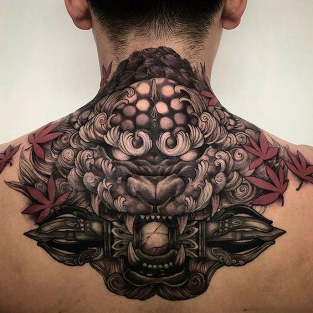 Neck and Back Tattoo