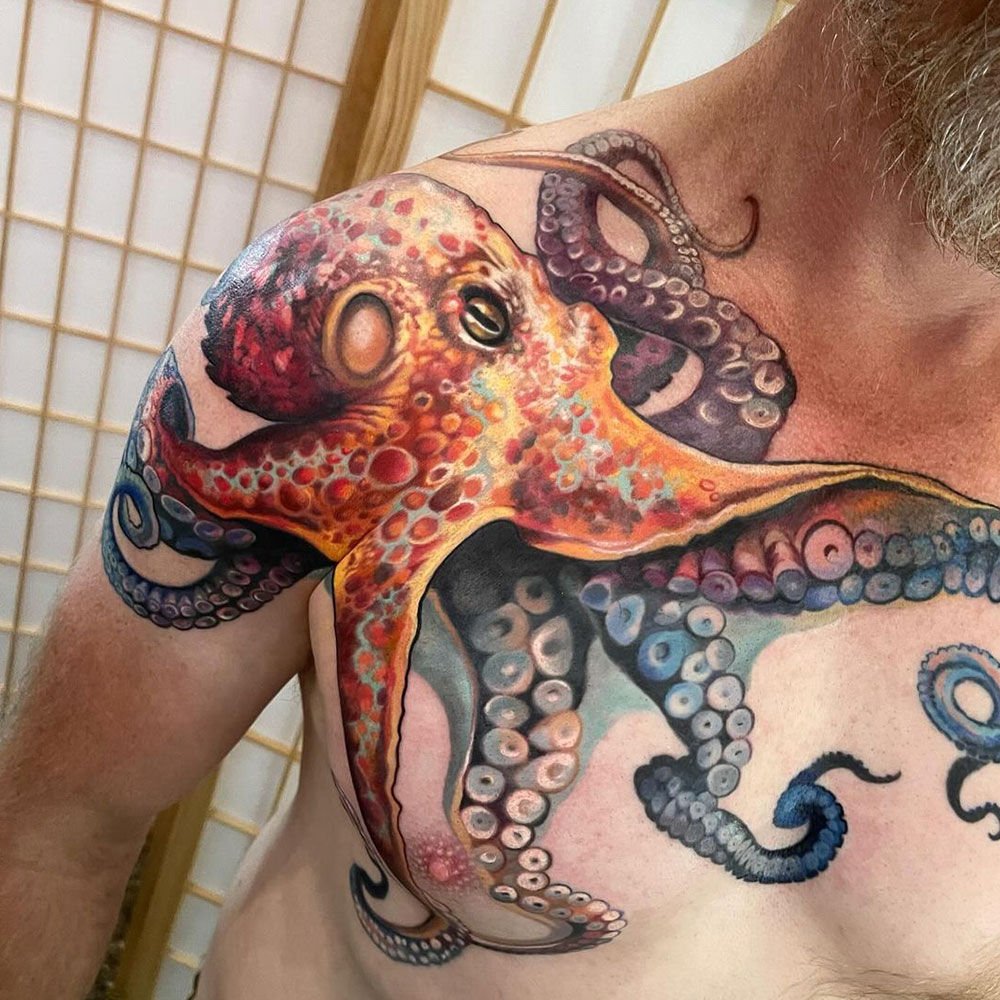 Octopus Shoulder Tattoos @moniker.ng via Instagram