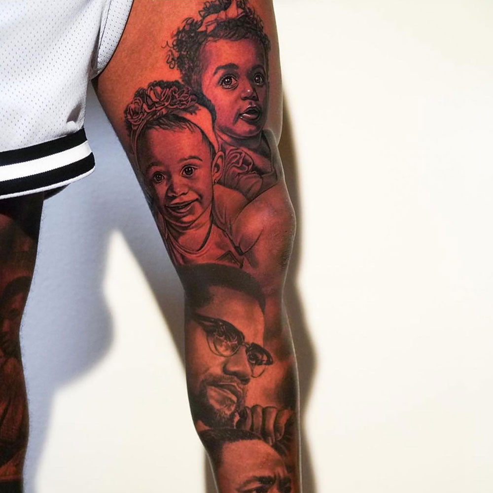 Portrait Leg Tattoos