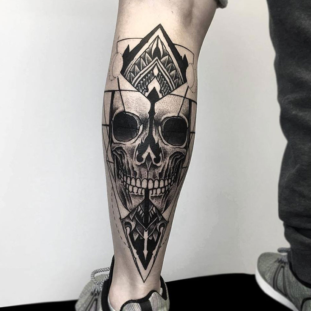 Skull Leg Tattoo
