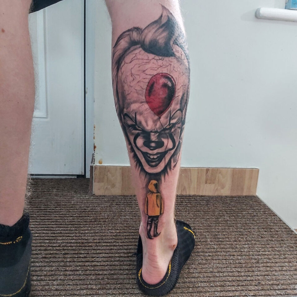 Spooky Leg Tattoo