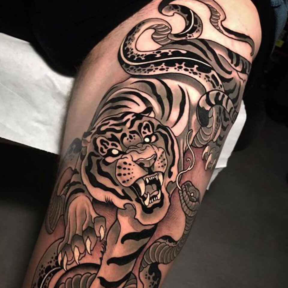 Tiger Leg Tattoo