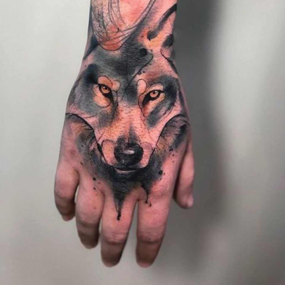 Wolf Wrist Tattoo