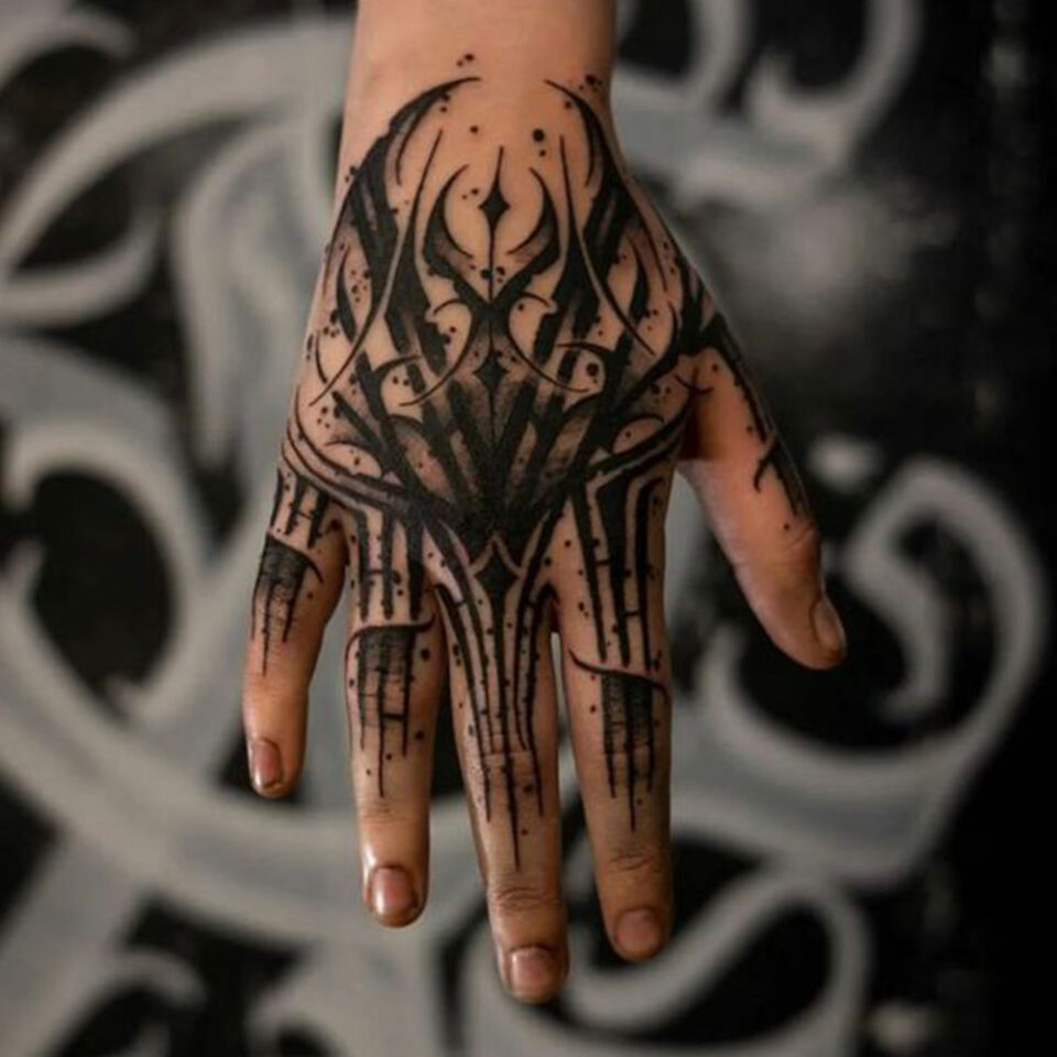 star devil hand tattoo