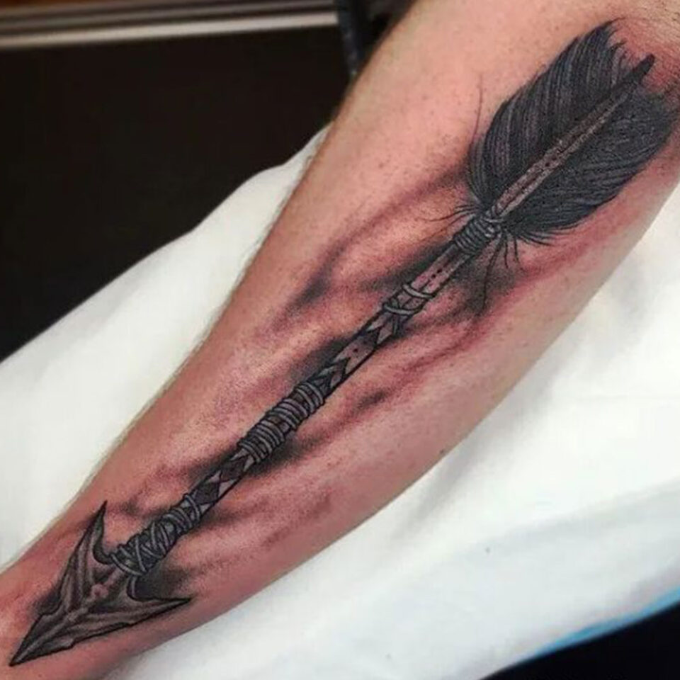 3D Arrow Sleeve Tattoos