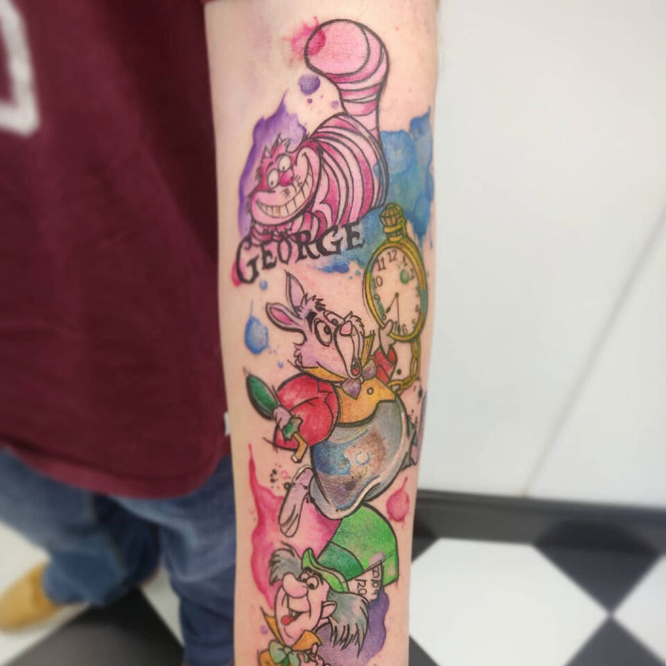 Alice in Wonderland Arm Tattoo