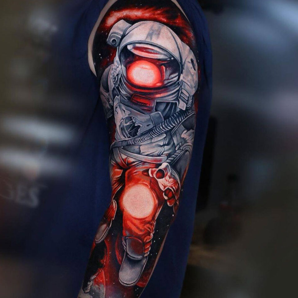 Astronaut Sleeve Tattoo