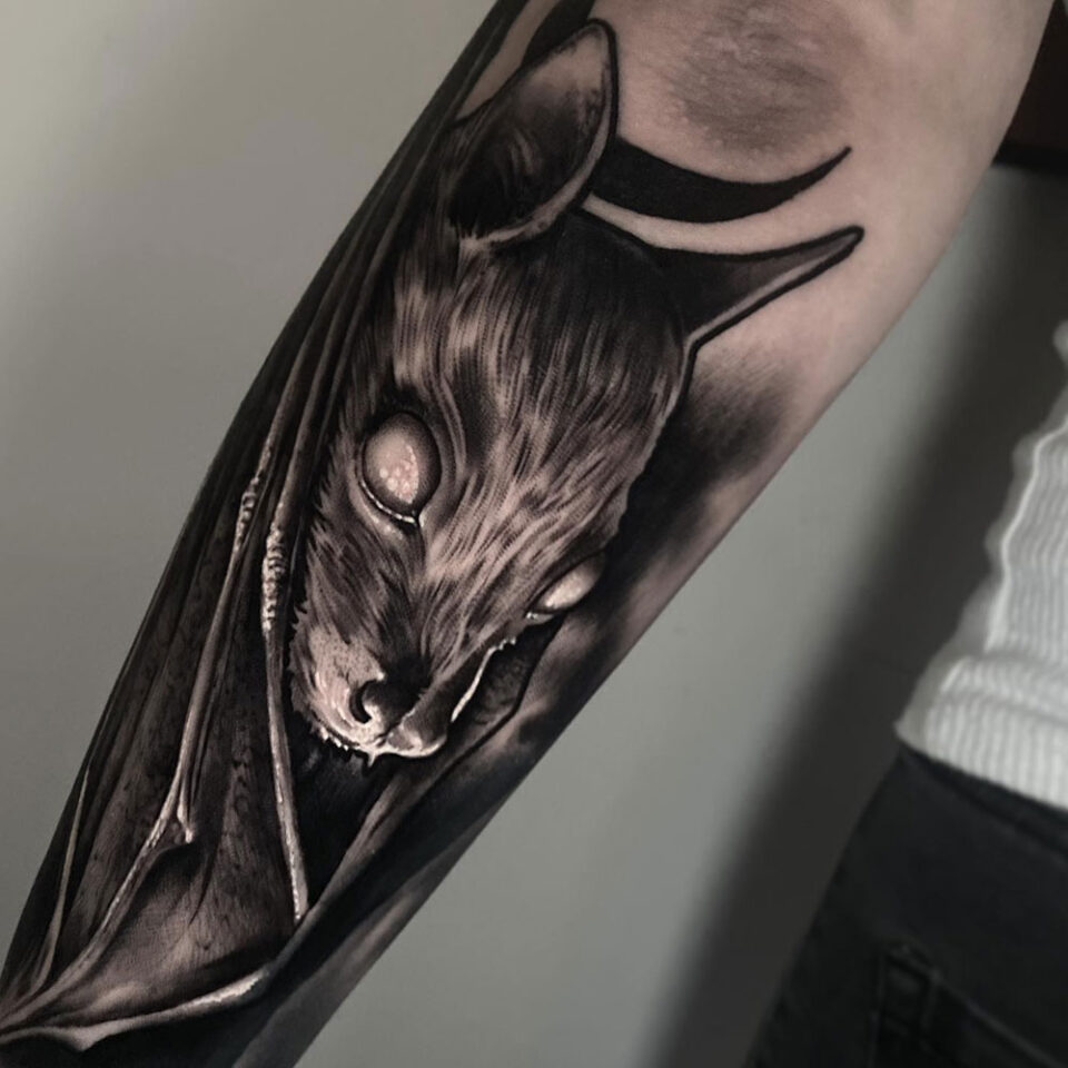 Bat Tattoo Source @tattoome.eu via Instagram