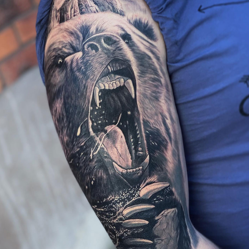 Bear Sleeve Tattoo