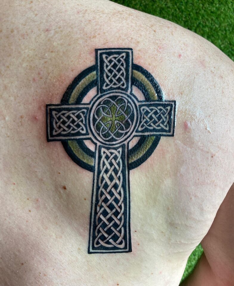 Celtic Cross Tattoo Source @prophecyink via Instagram