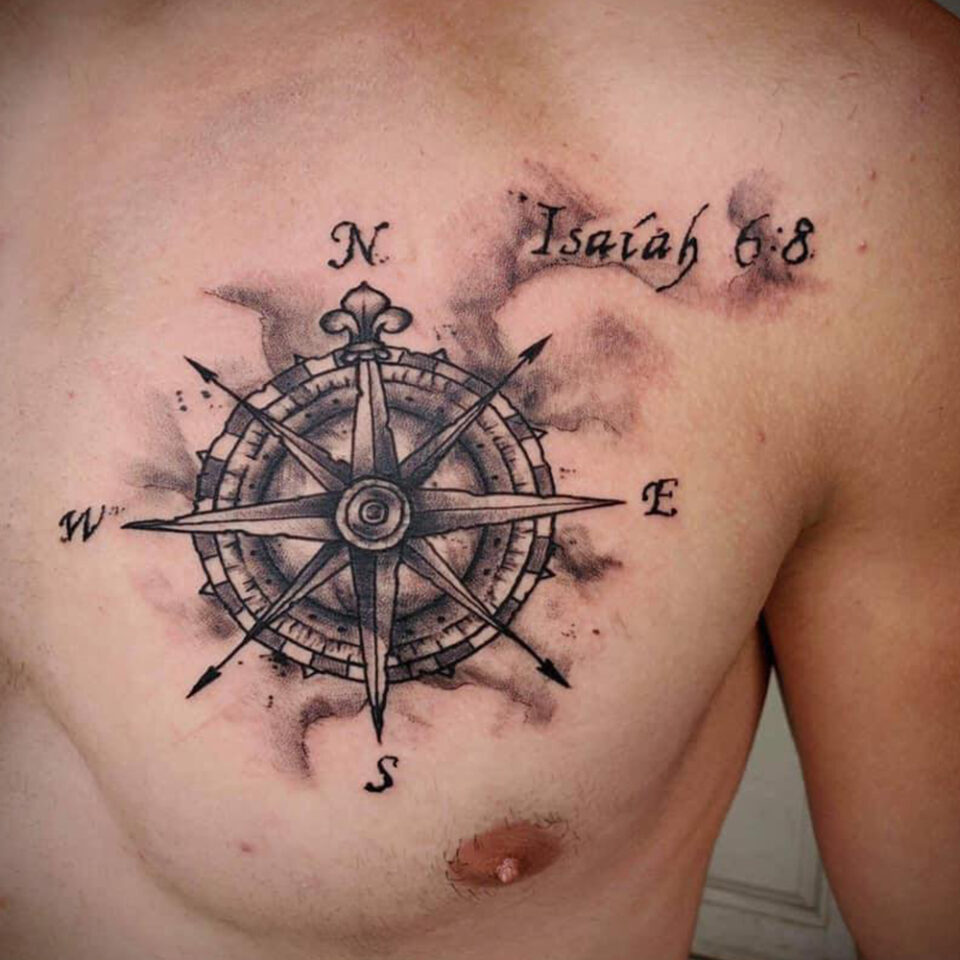 Compass Chest Tattoo