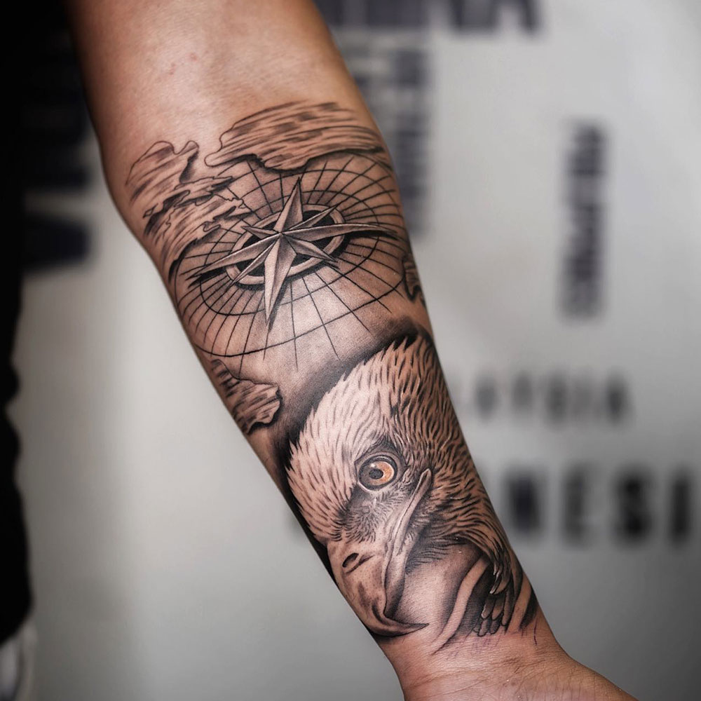 Amazing Temporary Tattoos men large full arm sleeve tattoo god wolf moon  king | eBay
