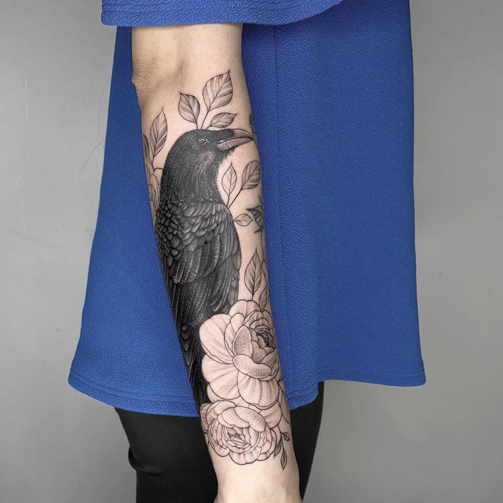Crow Sleeve Tattoo