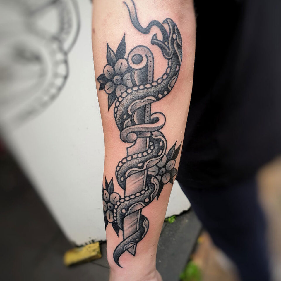 Dagger Arm Tattoo