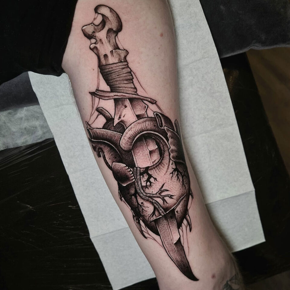 Dagger Tattoo Source @truetattoolt via Instagram