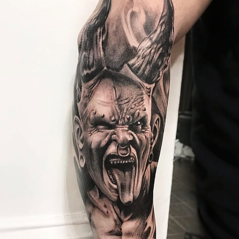 Demon Tattoo Source @drews_tattoos via Instagram