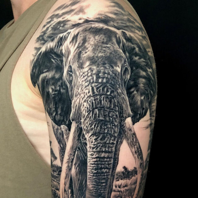 Tatuagem de braço de elefante