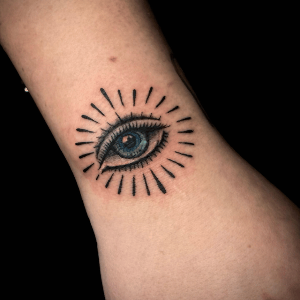 Evil Eye Meaningful Tattoo Source @tattoosbymanik via Instagram
