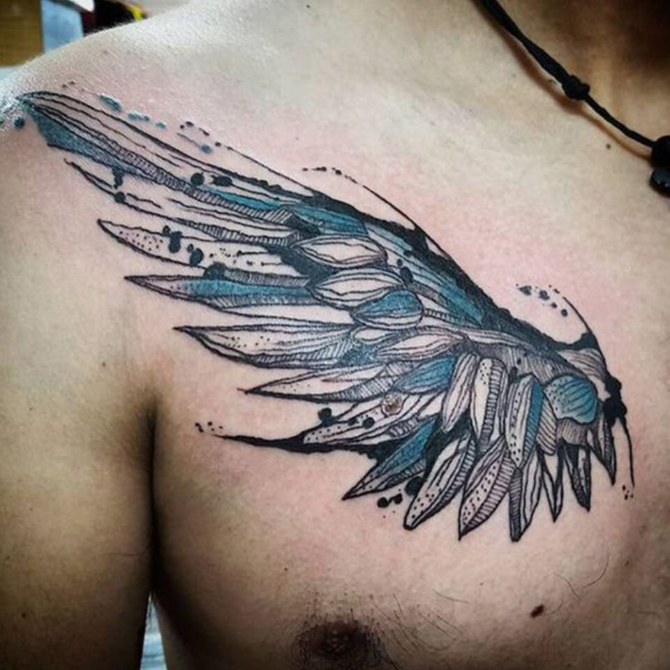 Feather Chest Tattoo
