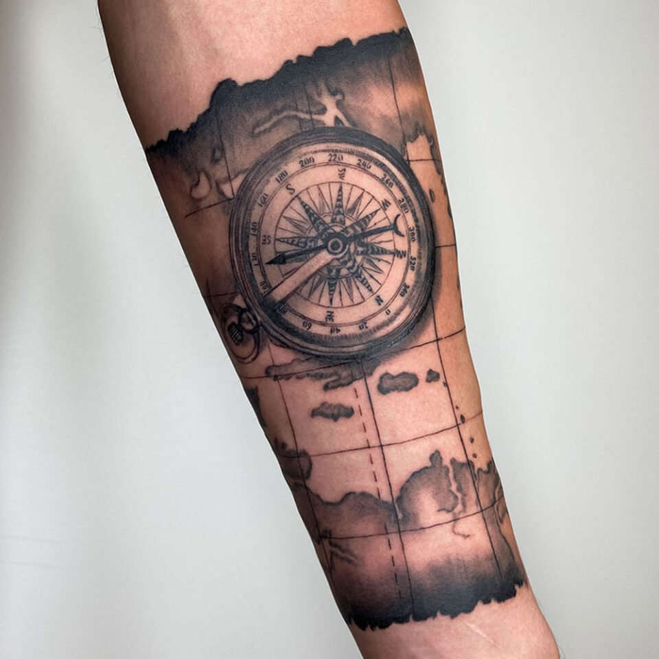 Geographical Arm Tattoo