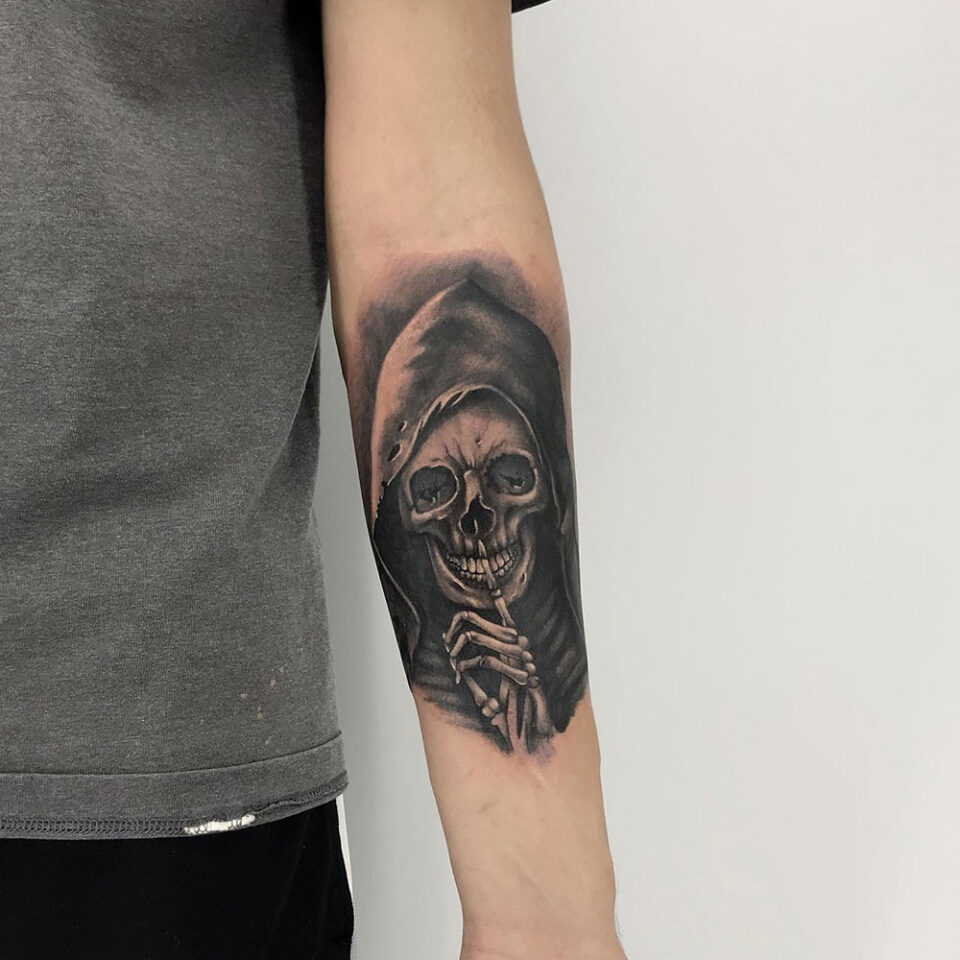 Grim Reaper Tattoo Source @assassintattoo via Instagram