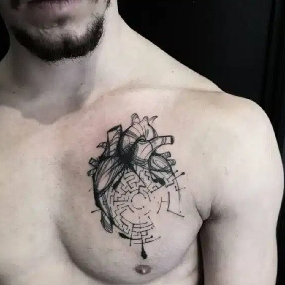 Heart Chest Tattoo