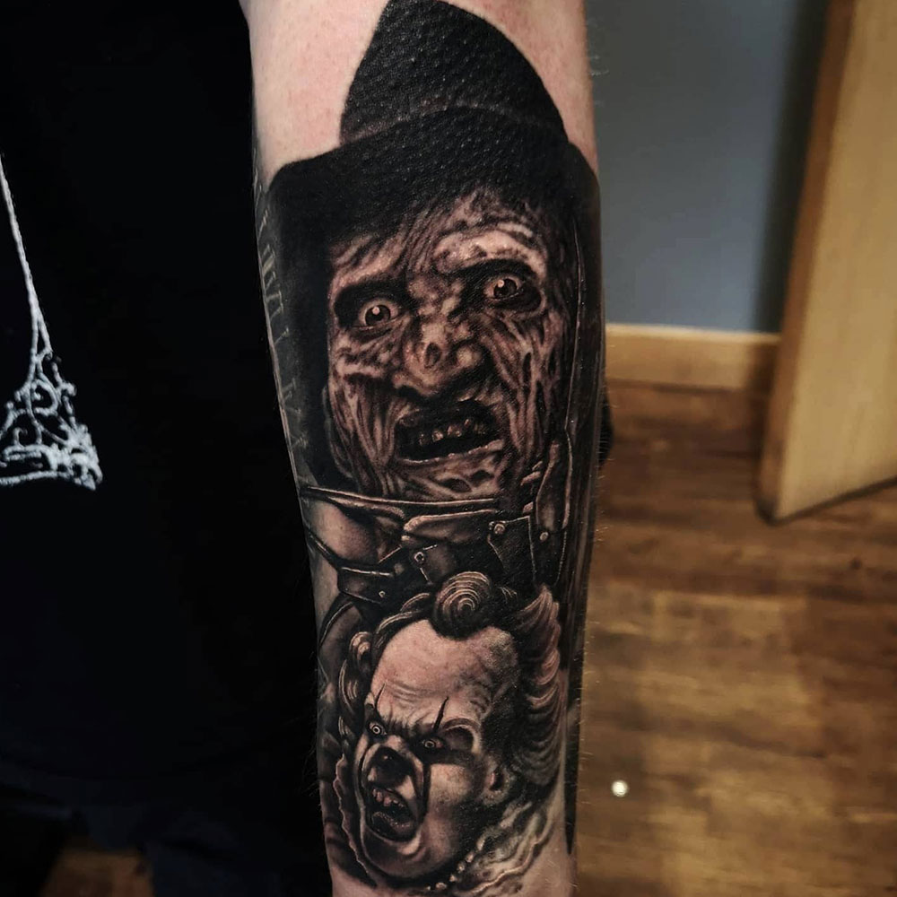 Horror Film Sleeve Tattoo