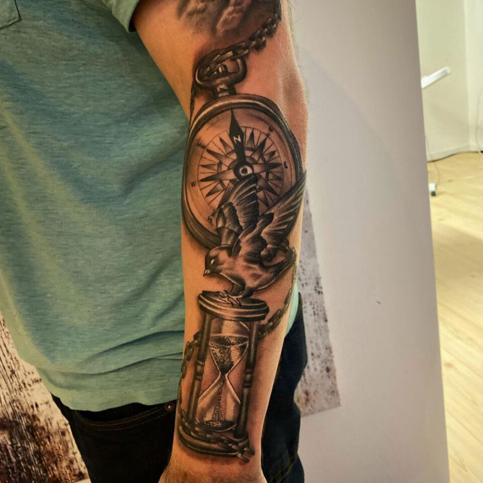 Hourglass Sleeve Tattoo