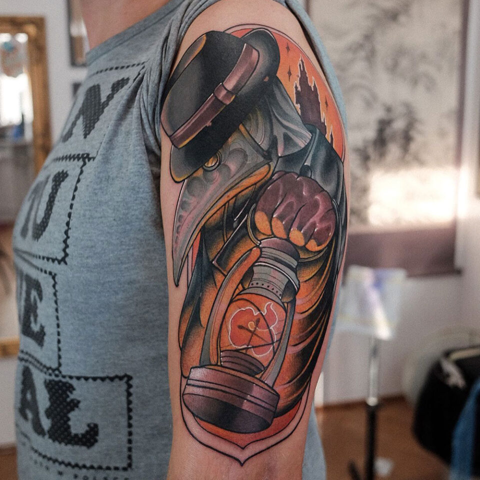 Lantern Half-Sleeve Tattoo