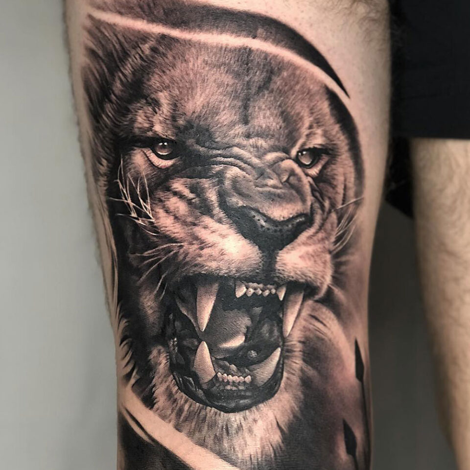 Lion Tattoo Source @evgentattooart via Instagram