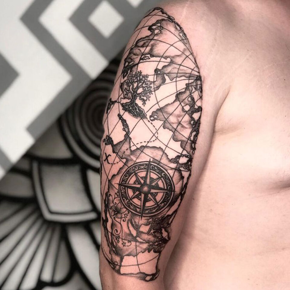 Map Sleeve Tattoo