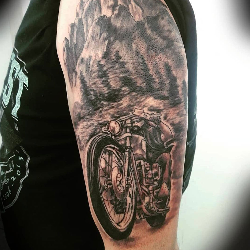 Motorcycle Arm Tattoo